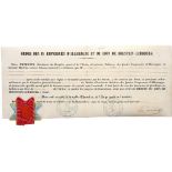 ORDER OF THE 4 EMPERORS AND THE LION OF HOLSTEIN-LIMBURG Commander’s Cross Awarding Document,