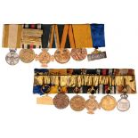 Medal Bar with 6 Decoration Prussia, Red Eagle Medal, Silver, War Merit Medal 1870/71 with 4