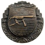 Military Badge for Specialist Machine Gunner Breast Badge, Bronze, reverse hallmarked with hook.