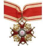 ORDER OF SAINT STANISLAS Knight's Cross, 3rd Class, instituted in 1765. Breast Badge, 44x41 mm,
