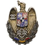 BADGE OF THE RESERVE AND RETIRED OFFICERS, "KING CAROL II" MODEL, 1937-1940 Breast Badge, 52x38