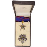 ORDER OF ISMAIL Grand Officer's Set, 2nd Class. Neck Badge, 85x62 mm, GOLD, one side enameled,