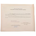 Letter of acknowledgement of a Belgian Diplomat to the post of Consul in Beograd 35x44 cm, in