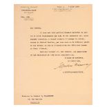 Friendly letter of thanks from King Alexander of Yugoslavia Dated June 7th, 1933, to General