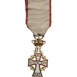 ORDER OF DANNEBROG Officer's Cross, Christian IX (1818-1906), instituted in 1671. Breast Badge,