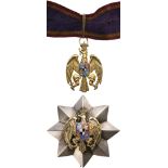 HONOR BADGE OF THE ROMANIAN EAGLE Grand Officer’s Set, instituted in 1933. Neck Badge, 59x42 mm,