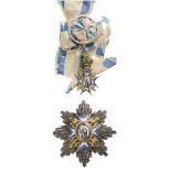 ORDER OF SAINT SAVA Grand Cross Set, 3rd Type, instituted in 1883. Sash Badge, 86x52 mm, gilt