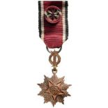 ORDER OF INDEPENDENCE Officer's Cross Miniature, 4th Class, instituted in 1921. Breast Badge,