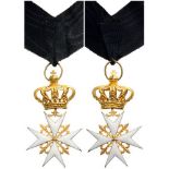 ORDER OF MALTA Commander's Cross, 3rd Class, instituted in 1048. Neck Badge, 82x49 mm, gilt