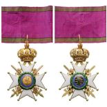 SAXE ERNESTINE HOUSE ORDER Commander's Cross with Swords, 2nd Type, instituted in 1833. Neck