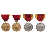 Silver and Bronze Medals of Honor for Labor, 3rd Republic of Madagascar Breast Badges, bronze and