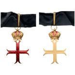 TEMPLAR ORDER Commander's Cross. Neck Badge, 85x56 mm, gilt Metal, enameled, original black silk