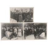 Lot of 3 nice original photos of the funeral of General Taranovski rue Daru in Paris The Yugoslav