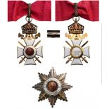 ORDER OF SAINT ALEXANDER, 1881 Grand Officer's Set, Military. Neck Badge, 90x47 mm, gilt Silver,