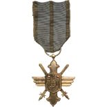 ORDER OF THE AERONAUTICAL VIRTUE, 1930 Gold Cross, 1st Model with cipher of King Carol II, for