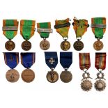 Lot of 7 Decorations Free Volunteers Medals (4), Former Soldiers Societies Medals. Breast Badges,