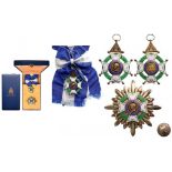 ORDER OF FRANCISCO MORAZZAN Grand Cross Set, 1st Class, instituted in 1941. Sash Badge, 70x52 mm,