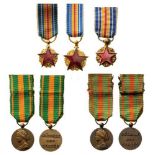 Lot of 3 Decorations Military Wounded Medal (3), Escapee Medal (2). Breast Badges, bronze, different