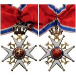 ORDER OF SAINT OLAF Grand Cross, 2nd Type, 1st Class, instituted in 1847. Neck Badge, gilt Silver,