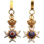 PRINCELY HOUSEORDER, 1869 Grand Cross Miniature, instituted in 1869. Breast Badge, 14 mm, GOLD, both