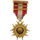 Star of the Lima Campaign, Gold Star, 2nd Class, instituted in 1882 Breast Badge, 43 mm, gilt