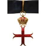 TEMPLAR ORDER Commander's Cross. Neck Badge, 85x56 mm, gilt Metal, enameled, original black silk