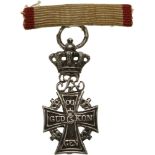 ORDER OF DANNEBROG Knight's Cross Miniature, Christian IX (1818-1906), instituted in 1671. Breast