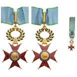 ORDER OF SOCIAL EDUCATION Commander’s Cross, 3rd Class. Neck Badge, gilt Bronze, 51 mm, both sides