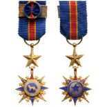 NATIONAL ORDER OF THE LEOPARD Officer's Cross Miniature, 4th Class, instituted in 1966. Breast