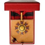 ORDER OF MERIT Commander 's Cross. Neck Badge, gilt Bronze, 52 mm, enameled, maker 's mark "Arthus