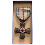 RED CROSS MEDAL 1946-1949, INSTITUTED IN 1950 Breast Badge, 34 mm, silvered Bronze, both central