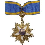 ORDER OF THE NILE Commander’s Cross. Neck Badge, 90x63 mm, Silver, one side enameled, with diamond