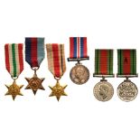Lot of 3 Decorations War Medal 1939-45, Defense Medal, 1939-45 Star, Italy Star, Africa Star.