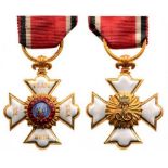 ORDER OF THE PHOENIX, 1757 Knight's Cross, Half Size. Breast Badge, 31x25 mm, GOLD, both sides