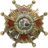 ORDER OF ISABELLA THE CATHOLIC Breast Star Miniature, 20 mm, gilt Silver, smooth rays, multipart