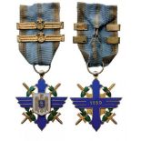 ORDER OF THE AERONAUTICAL VIRTUE, 1930 Officer's Cross, 1st Model with cipher of King Carol II,