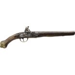 Otoman Flintlock Pistol, 18th Century Turkish in design and has a beautifully carved wooden body