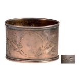 Oval napkin ring decorated by a floral motive Decorated by a floral motive, weight 28 g, "84"