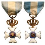 ORDER OF MARIA ISABEL LOUISA Officer’s Cross. Breast Badge, 39x24 mm, bronze gilt, enameled,