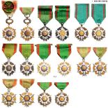 Lot of 8 ORDER OF AGRICULTURAL MERIT Officer’s Crosses and Knight’s Crosses (7), instituted in 1883.