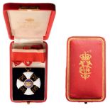 ORDER OF THE CROWN OF ITALY Commander’s Cross, 3rd Class, instituted in 1868. Neck Badge, 50 mm,