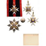 ORDER OF SAINT SYLVESTER Grand Cross Set, 1st Class, instituted in 1841. Sash Badge, 66 mm, gilt