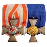 Medal Bar with 2 Decorations Order of the Red Eagle, 4th Class, 39 mm, Silver, central medallion