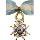 ORDER OF CHARLES III Commander's Cross, 3rd Class, instituted in 1771. Neck Badge, 72x48 mm, GOLD,