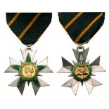 COMBATTANT MERIT ORDER Knight’s Cross, 3rd Class, instituted in 1953. Breast Badge, Silver, 40 mm,