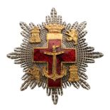 ORDER OF NAVAL MERIT Grand Cross Star Red Division, 1st Class, 1936-1977, instituted in 1931. Breast