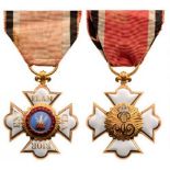 ORDER OF THE PHOENIX, 1757 Knight's Cross. Breast Badge, 45x37 mm, GOLD, both sides enameled,