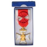 ORDER OF ST. JOHN THE BAPTIST OF AMERICA Officer’s Cross. Breast Badge, gilt bronze, 36 mm,