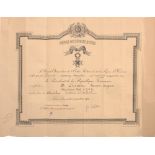 ORDER OF THE BLACK STAR OF BENIN Diploma for a Knight’s Cross of the Order awarded to a French Non
