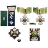 ORDER OF MILITARY MERIT Grand Officer's Set, 2nd Class, instituted in 1934. Neck Badge, 55 mm,